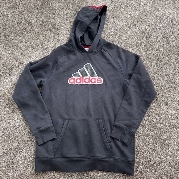 Adidas youth large black and red hoodie - Picture 1 of 6